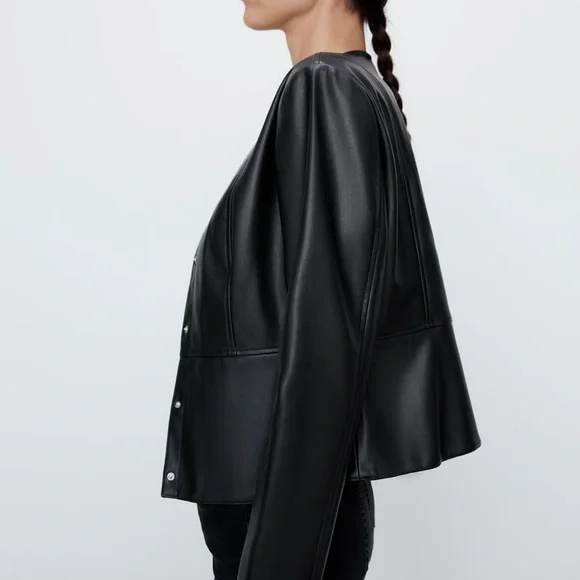 Zara faux leather jacket - Picture 4 of 12